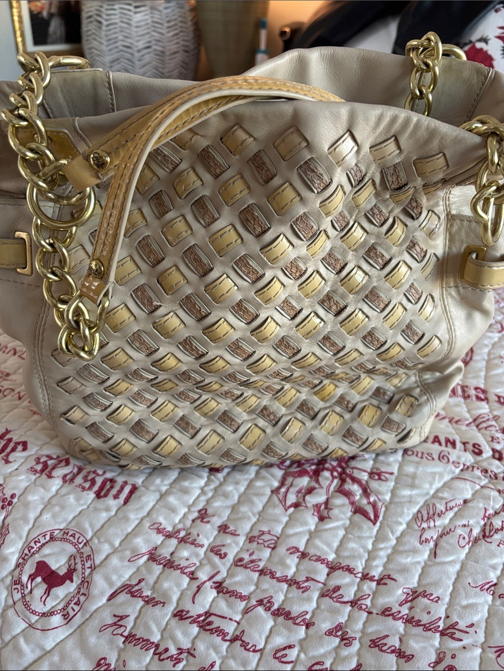 VINTAGE Coach Limited Edition Peyton Woven Leather Hobo Tote (#14527)